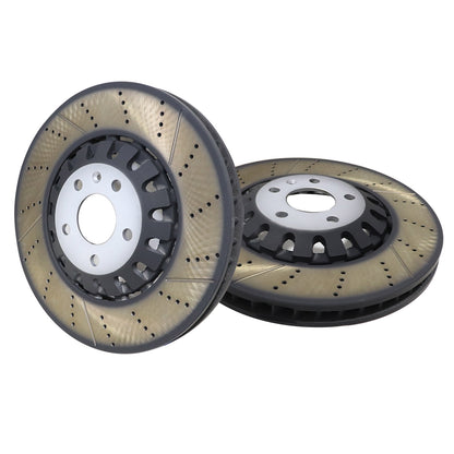 2x Performance Front 375mm Vented Brake Disc Rotors For Audi A6 A8 Q Q7 Q8
