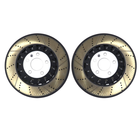 2x Performance Front 375mm Vented Brake Disc Rotors For Audi A6 A8 Q Q7 Q8