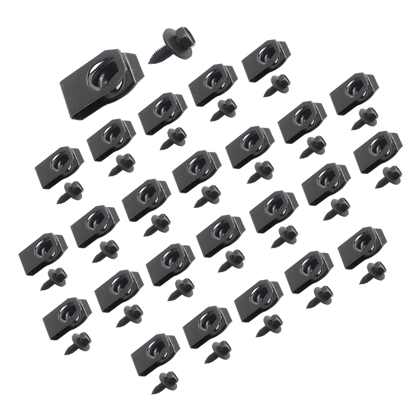 50Pcs Fender Bolts & U Nuts 5/16-18 x 7/8" x 3/4" Washer 1/2" Hex Head Kit Body