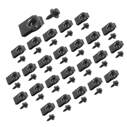 50Pcs Fender Bolts & U Nuts 5/16-18 x 7/8" x 3/4" Washer 1/2" Hex Head Kit Body