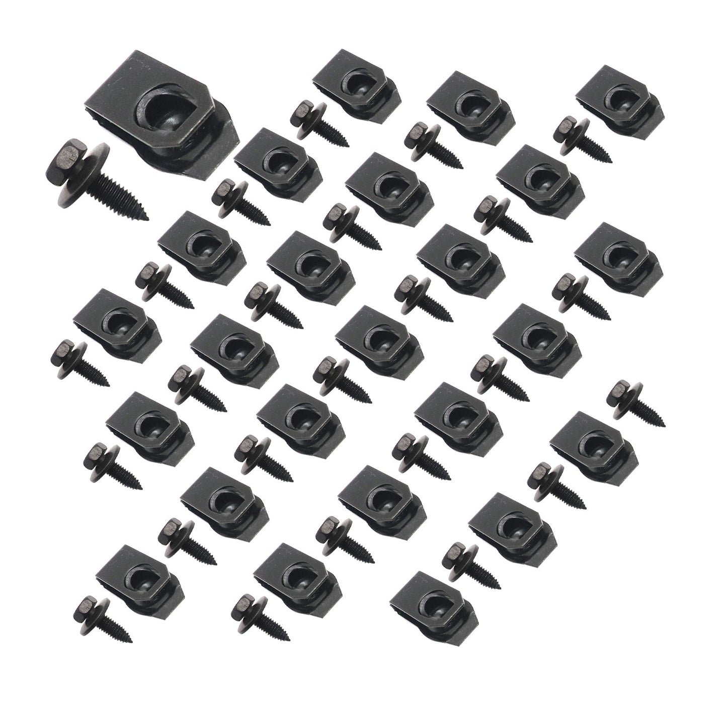 50Pcs Fender Bolts & U Nuts 5/16-18 x 7/8" x 3/4" Washer 1/2" Hex Head Kit Body