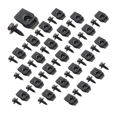 50Pcs Fender Bolts & U Nuts 5/16-18 x 7/8" x 3/4" Washer 1/2" Hex Head Kit Body