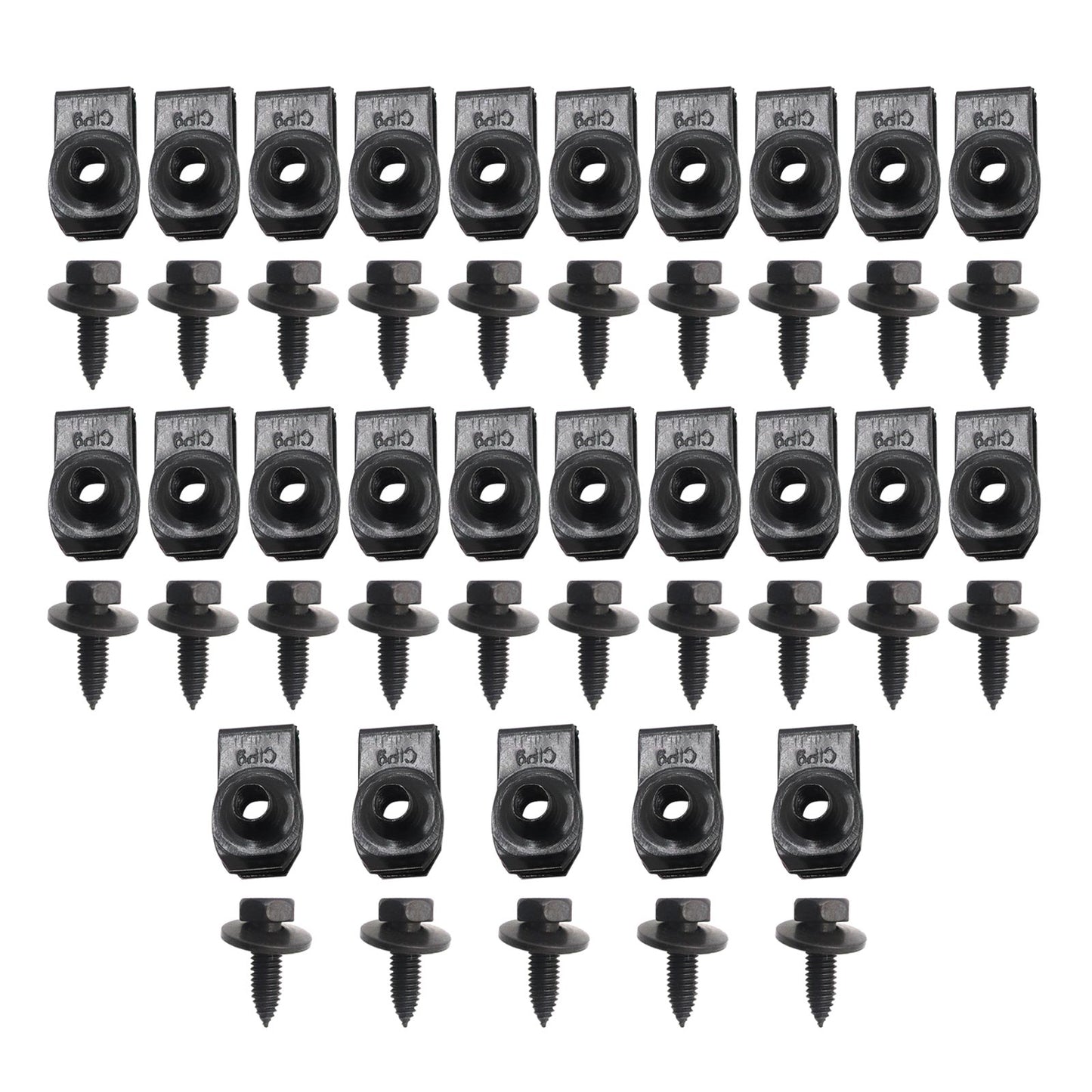 50Pcs Fender Bolts & U Nuts 5/16-18 x 7/8" x 3/4" Washer 1/2" Hex Head Kit Body