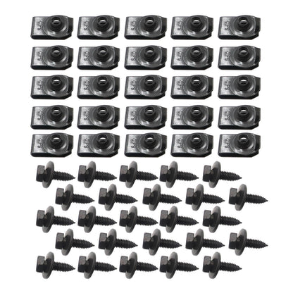 50Pcs Fender Bolts & U Nuts 5/16-18 x 7/8" x 3/4" Washer 1/2" Hex Head Kit Body