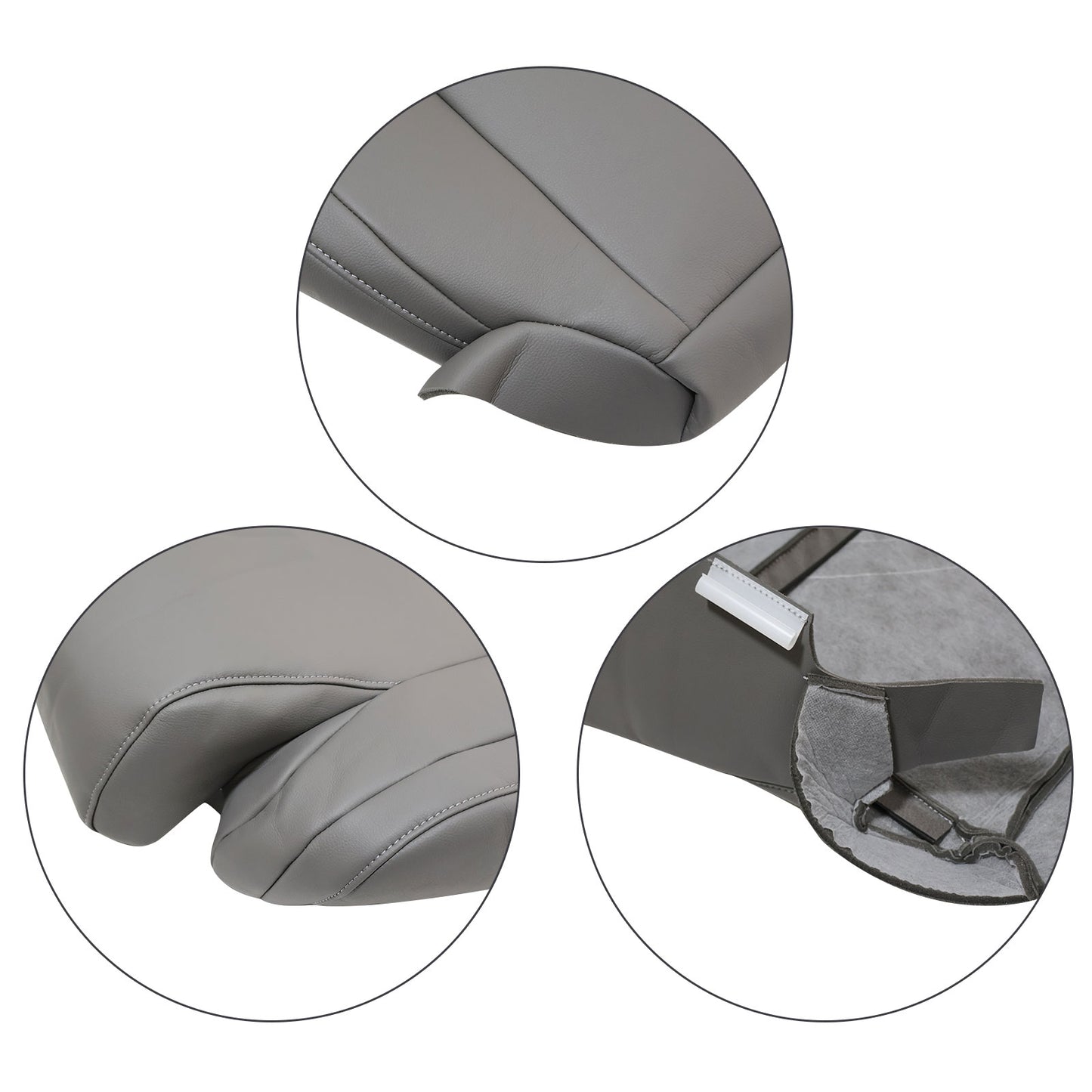 For 2007-2013 Toyota Tundra & Sequoia Driver Bottom Leather Seat Cover Gray