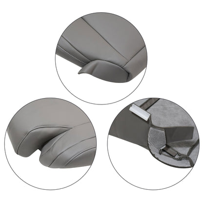 For 2007-2013 Toyota Tundra & Sequoia Driver Bottom Leather Seat Cover Gray