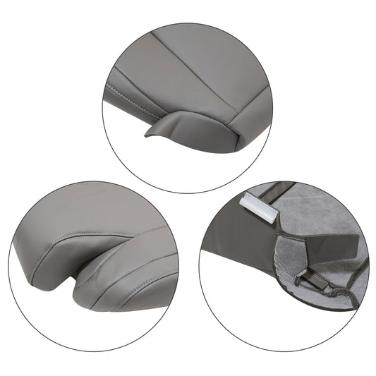 For 2007-2013 Toyota Tundra & Sequoia Driver Bottom Leather Seat Cover Gray