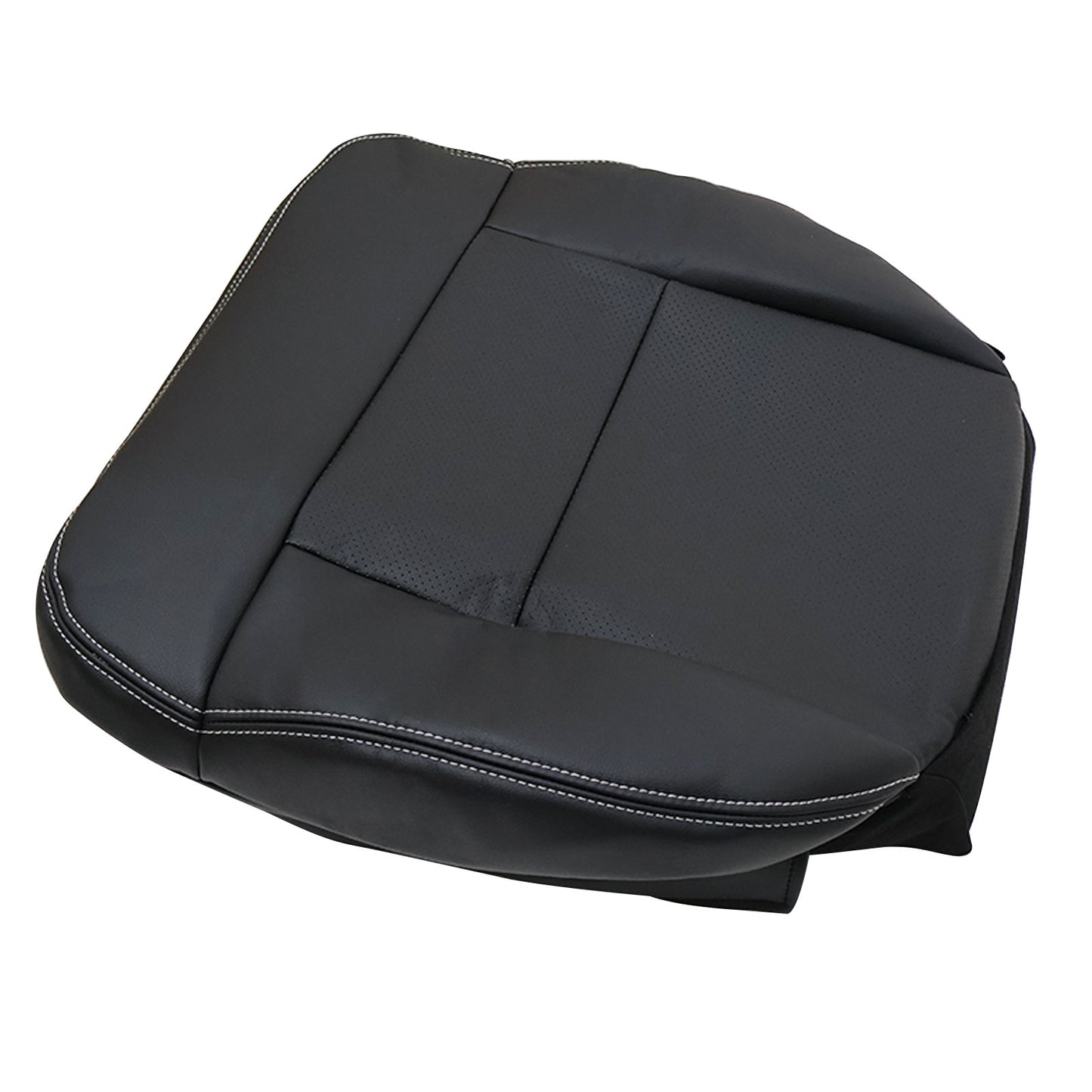 For 2004-2008 Ford F150 Lariat XLT Driver Bottom PERF Leather Seat Cover Black