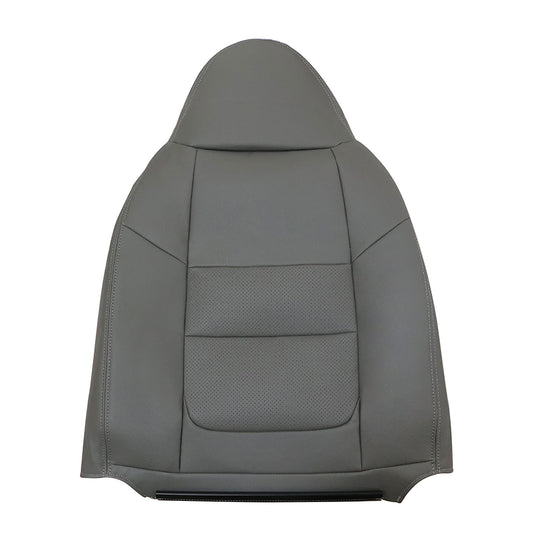 Driver Side Top Leather Seat Cover Gray PERF For 2001 Ford F250 F350 F450 Lariat