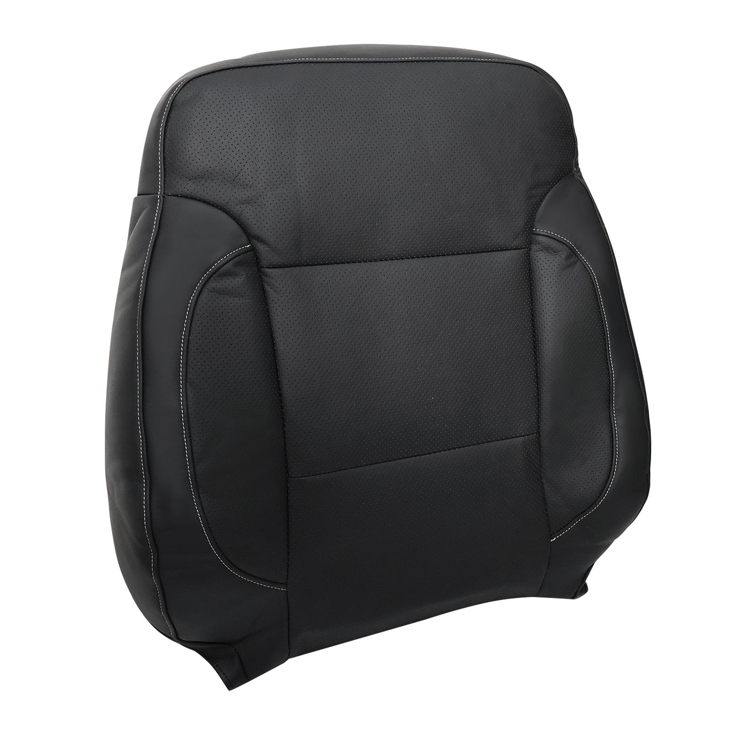 For 2014-2019 Chevy Silverado 1500 SLT Driver Top PERF Leather Seat Cover Black