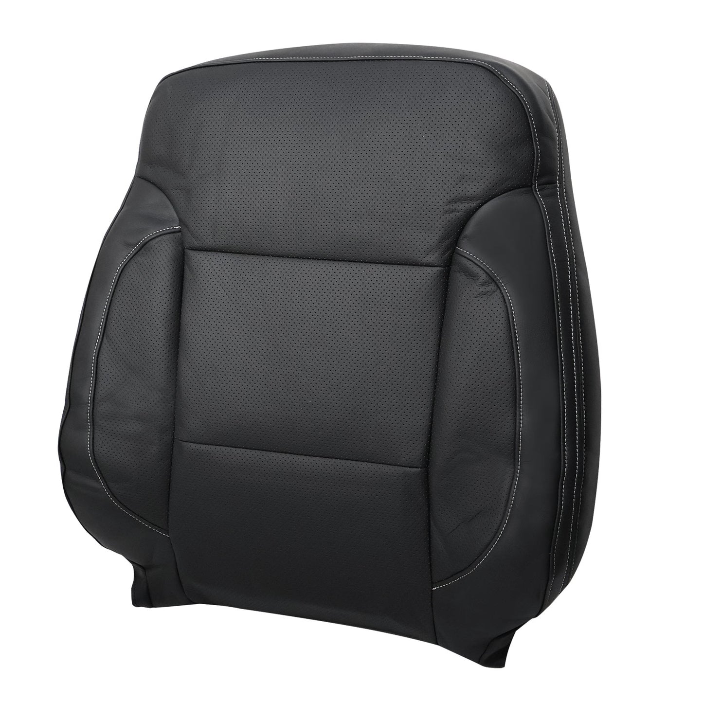 For 2014-2019 Chevy Silverado 1500 SLT Driver Top PERF Leather Seat Cover Black