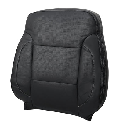 For 2014-2019 Chevy Silverado 1500 SLT Driver Top PERF Leather Seat Cover Black