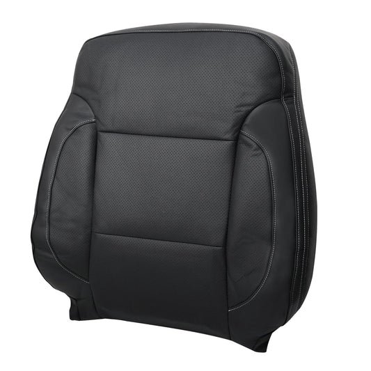 For 2014-2019 Chevy Silverado 1500 SLT Driver Top PERF Leather Seat Cover Black