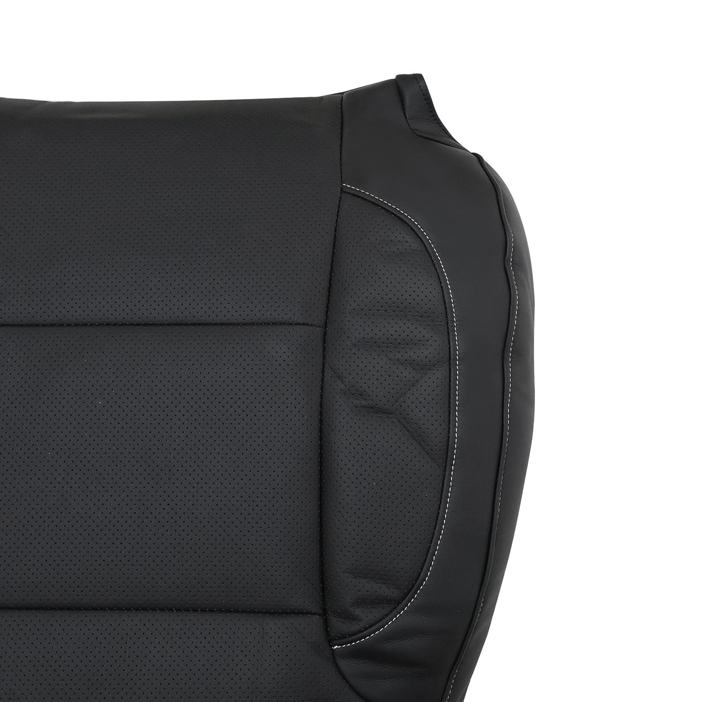 For 2014-2019 Chevy Silverado 1500 SLT Driver Top PERF Leather Seat Cover Black