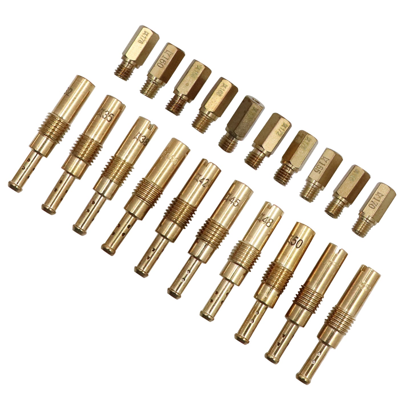 For PWK Keihin OKO CVK PWM 10Pcs Slow Pilot Jet 10Pcs Carburetor Main Jet kit