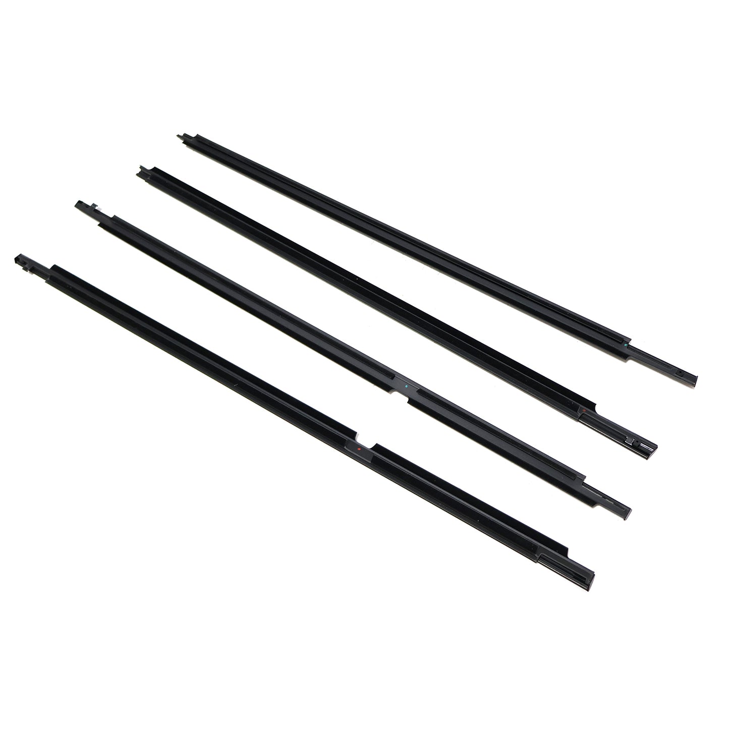 Set of 4 For Toyota Land Cruiser LC100 98-07 LH RH Door Window Strip Black Frame