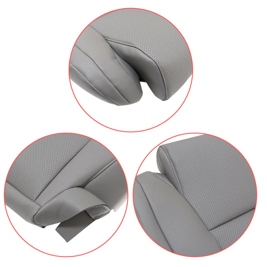 For 2007-2013 Toyota Tundra Sequoia Driver Bottom Perforated Leather Cover Gray