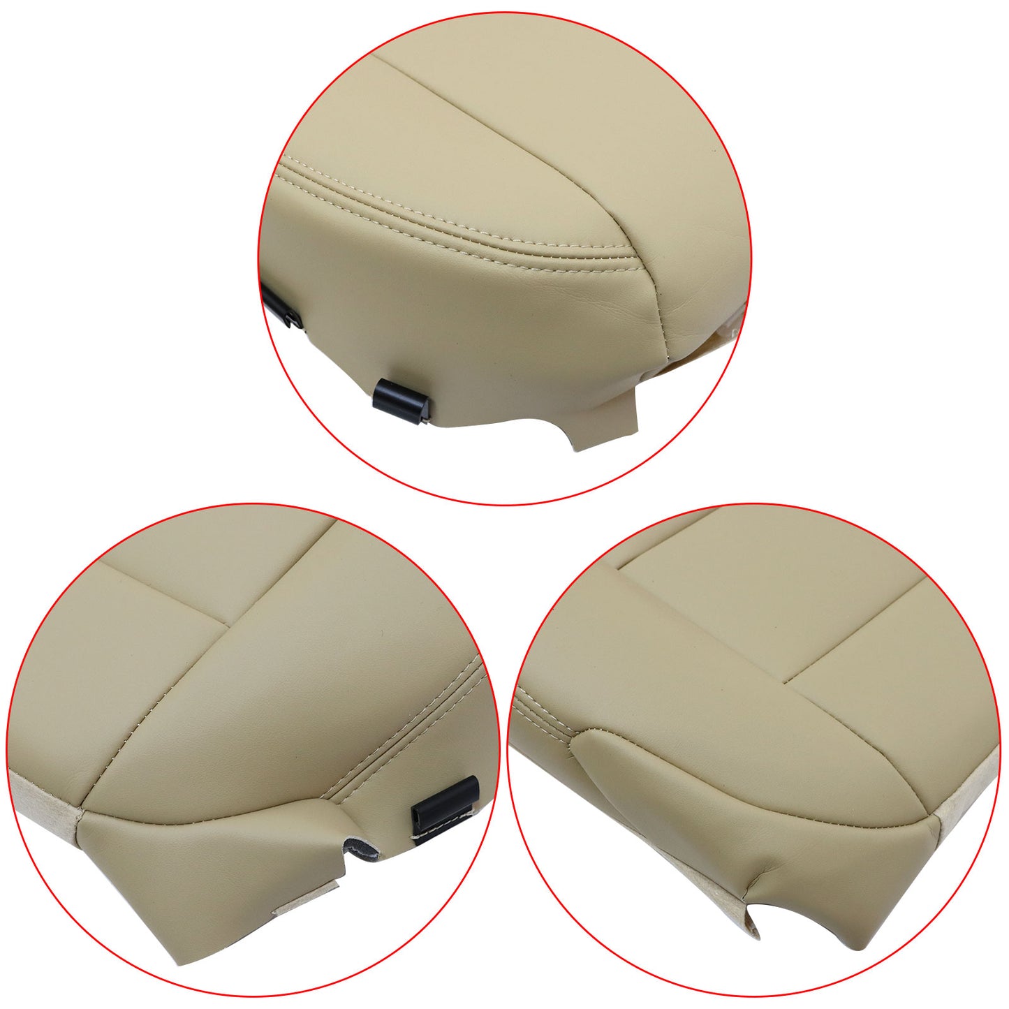 For 2007 to 2012 Acura MDX Passenger Seat Bottom Leather Replacement Cover Tan
