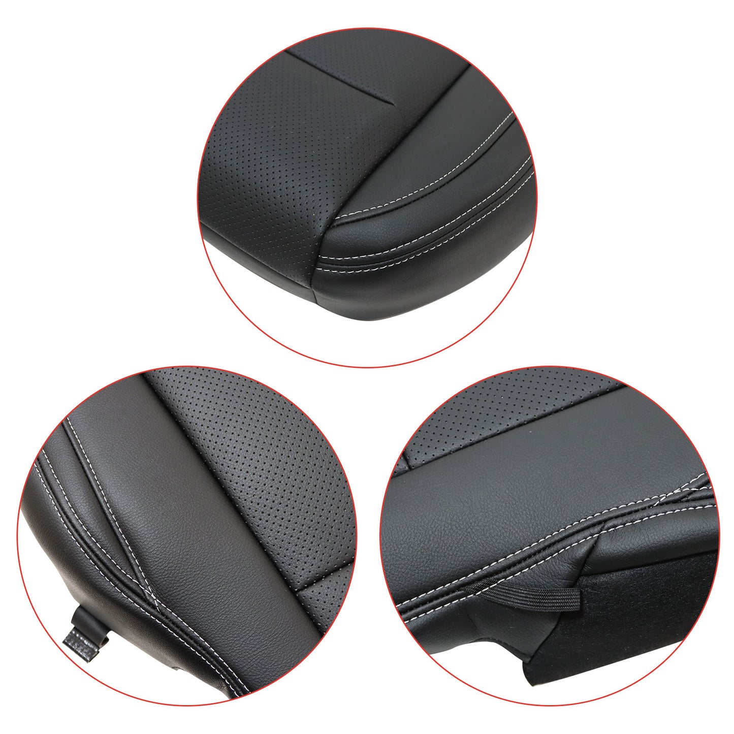 Fits 2015-2021 Ford F-150 Super Crew Cab Driver Bottom Seat Cover Black