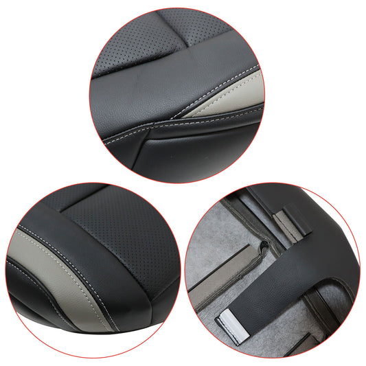 For 2017-2020 Ford F150 Driver Bottom Perforated Leather Seat Cover Black