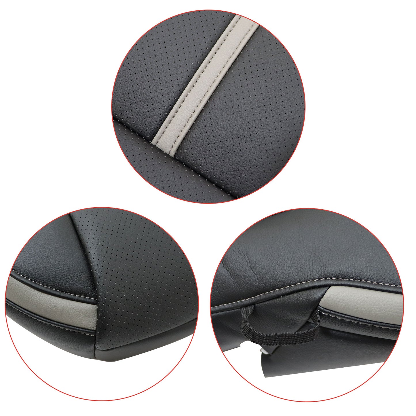 For 2015-2020 Ford F150 Platinum Ed Driver Bottom Perforated Leather Cover Black