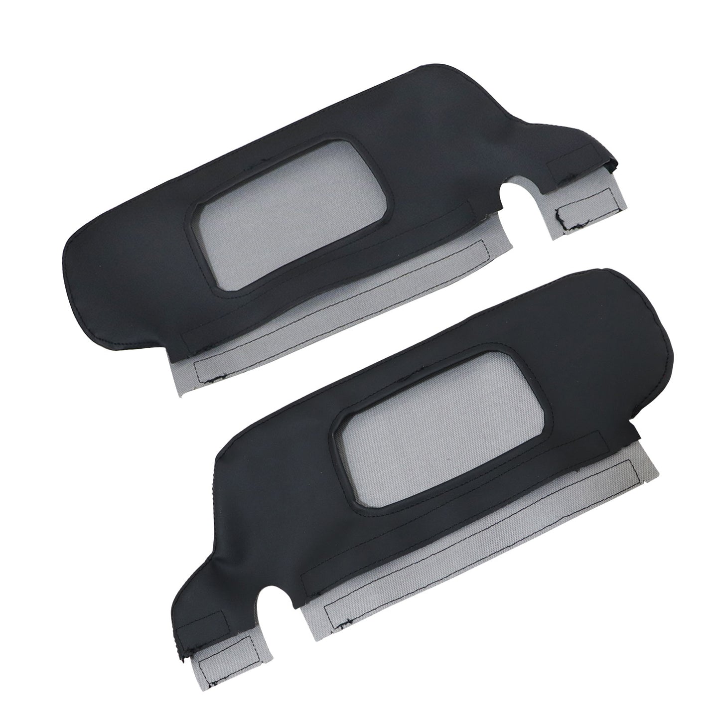 Pair For 1998 1999 2000 2001 Ford Mustang Sun Visor Leather Cover Repair Black