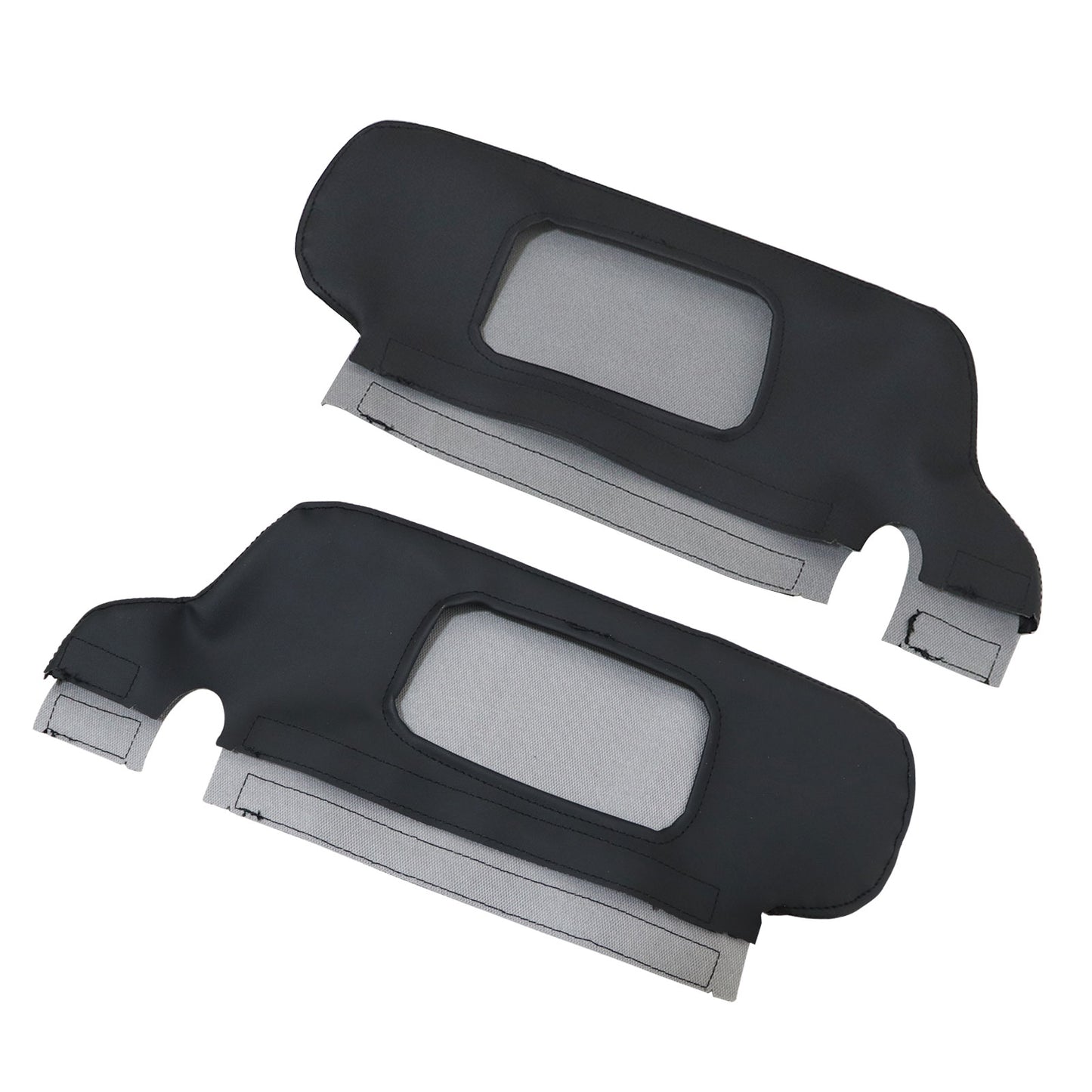 Pair For 1998 1999 2000 2001 Ford Mustang Sun Visor Leather Cover Repair Black