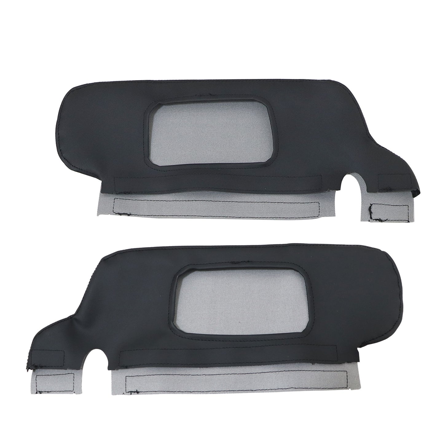 Pair For 1998 1999 2000 2001 Ford Mustang Sun Visor Leather Cover Repair Black