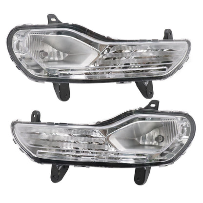 Front Bumper Grille Grill Chrome Fog Light Lamp Kit Fits For Ford Escape 2013-16