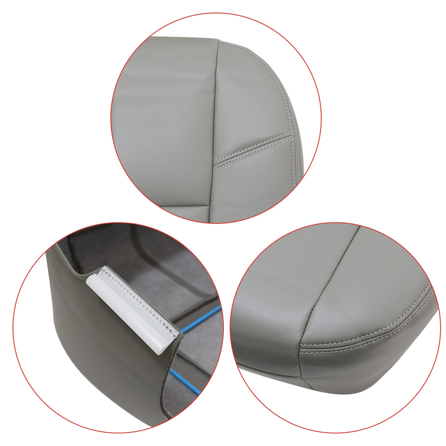 For 2007-2014 Chevy Silverado 1500 2500 3500 HD Driver Bottom Seat Cover Dk Gray