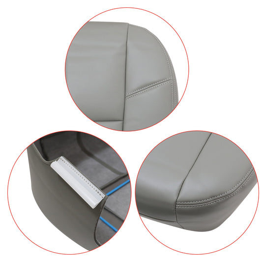 For 2007-2014 Chevy Silverado 1500 2500 3500 HD Driver Bottom Seat Cover Dk Gray