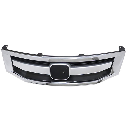 Front Upper Grille Black+Chrome Fit Honda Accord 3.5L 2.4L 2008 2009 2010