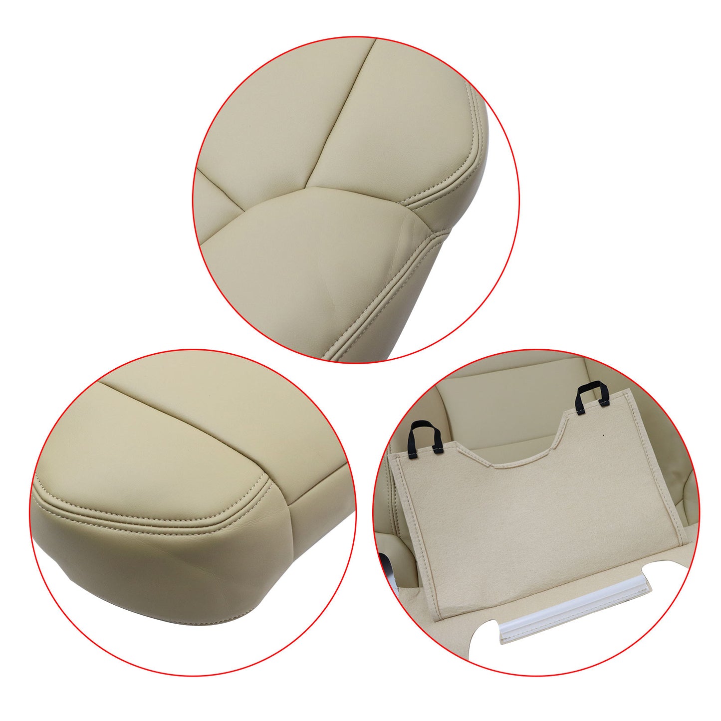 Passenger Side Top Replacement Leather Seat Cover Fits 2007-2013 Acura MDX Tan