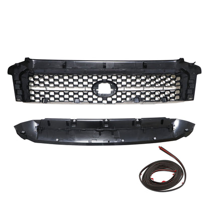 For 2014-2021 Toyota Tundra Gloss Black Front Grille & Hood Bulge Molding Grill