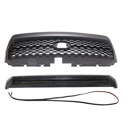 For 2014-2021 Toyota Tundra Gloss Black Front Grille & Hood Bulge Molding Grill