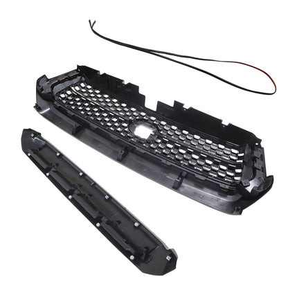 For 2014-2021 Toyota Tundra Gloss Black Front Grille & Hood Bulge Molding Grill