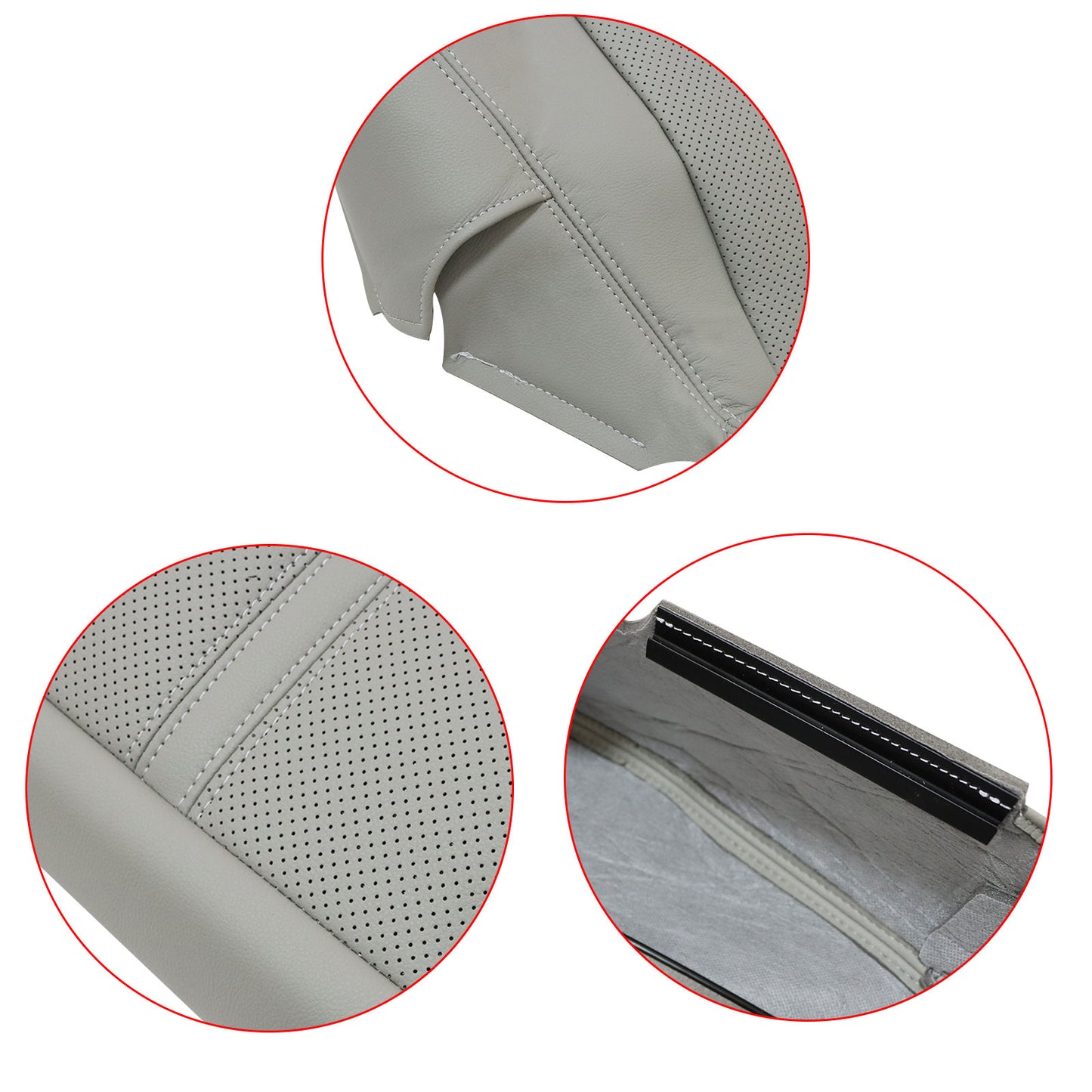 Driver Bottom Perforated Leather Seat Cover Gray Fit For 2010-2016 Cadillac SRX