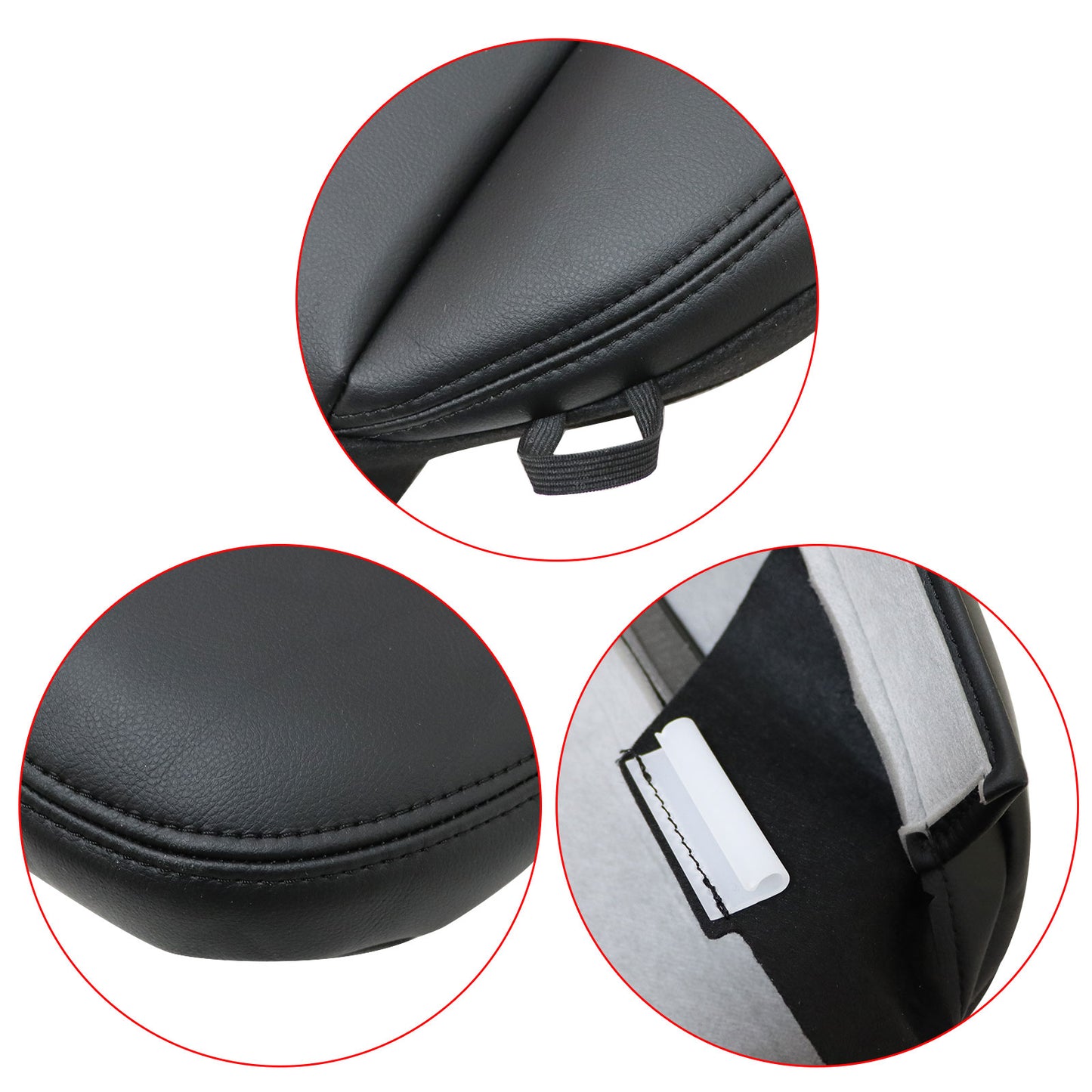 For 2006 2007 Ford F150 Davidson Driver Bottom Leather Seat Cover BLACK