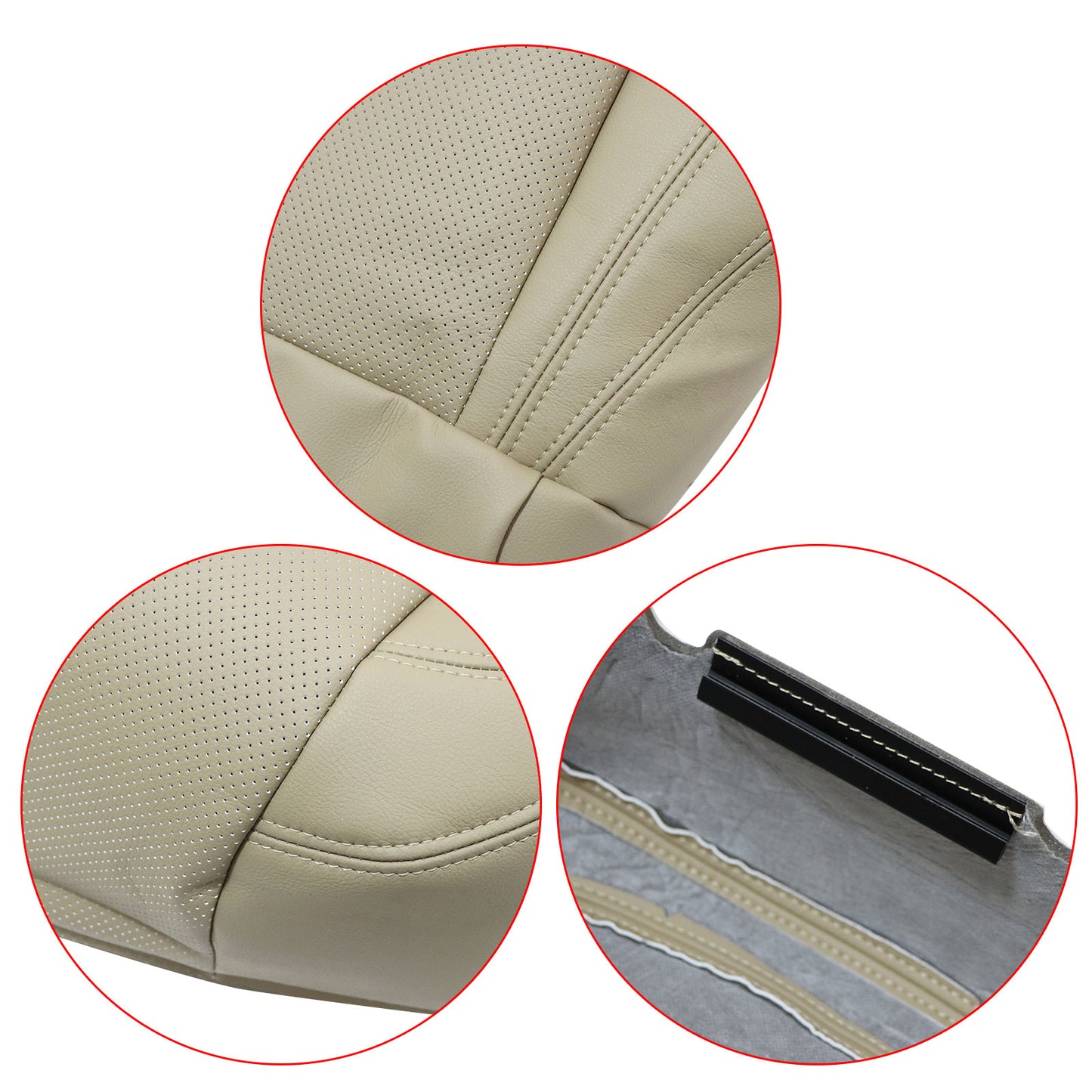 Fits Lexus GS430 2001-2005 Front Left Bottom Perforated Leather Cover Ivory Tan
