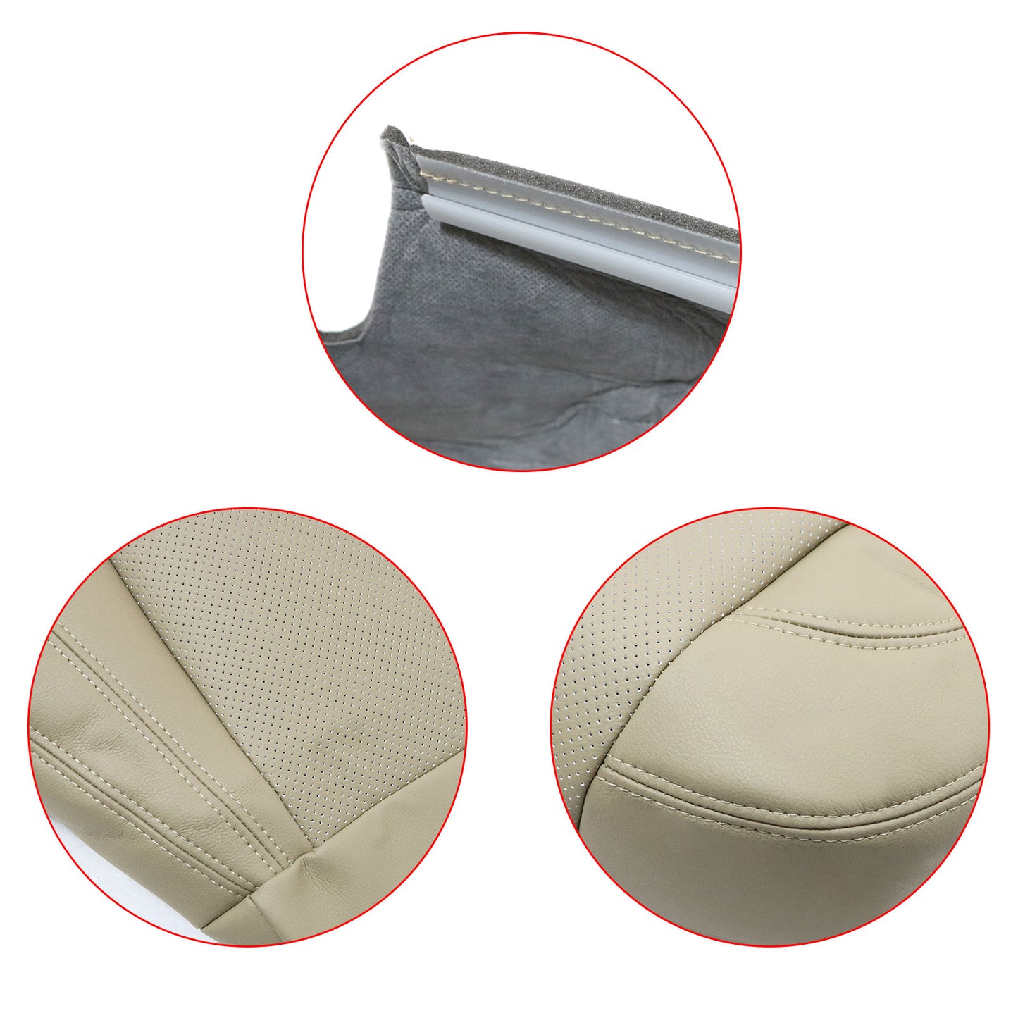 Fit Lexus GS430 2001-2005 Front Left Bottom Perforated Leather Cover Ivory Tan