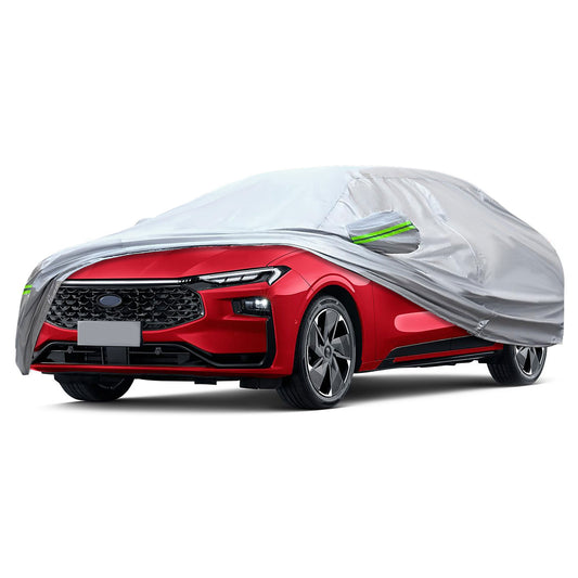 Car Cover For Outdoor Sun Dust Scratch Rain Snow Waterproof Breathable Silver US