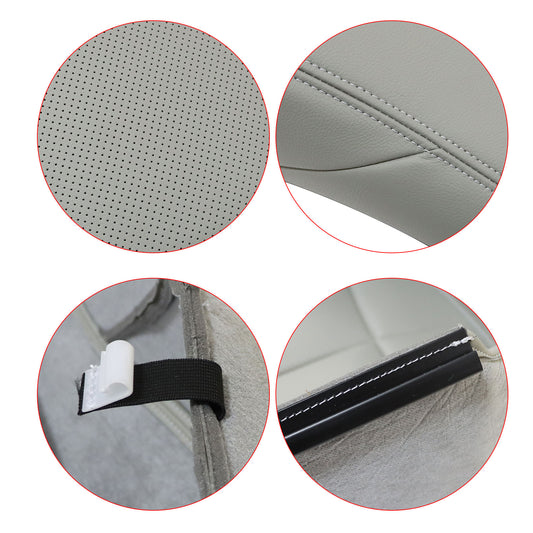 Passenger Bottom Perfrated Leather Seat Cover Gray For 2004-2009 Cadillac SRX