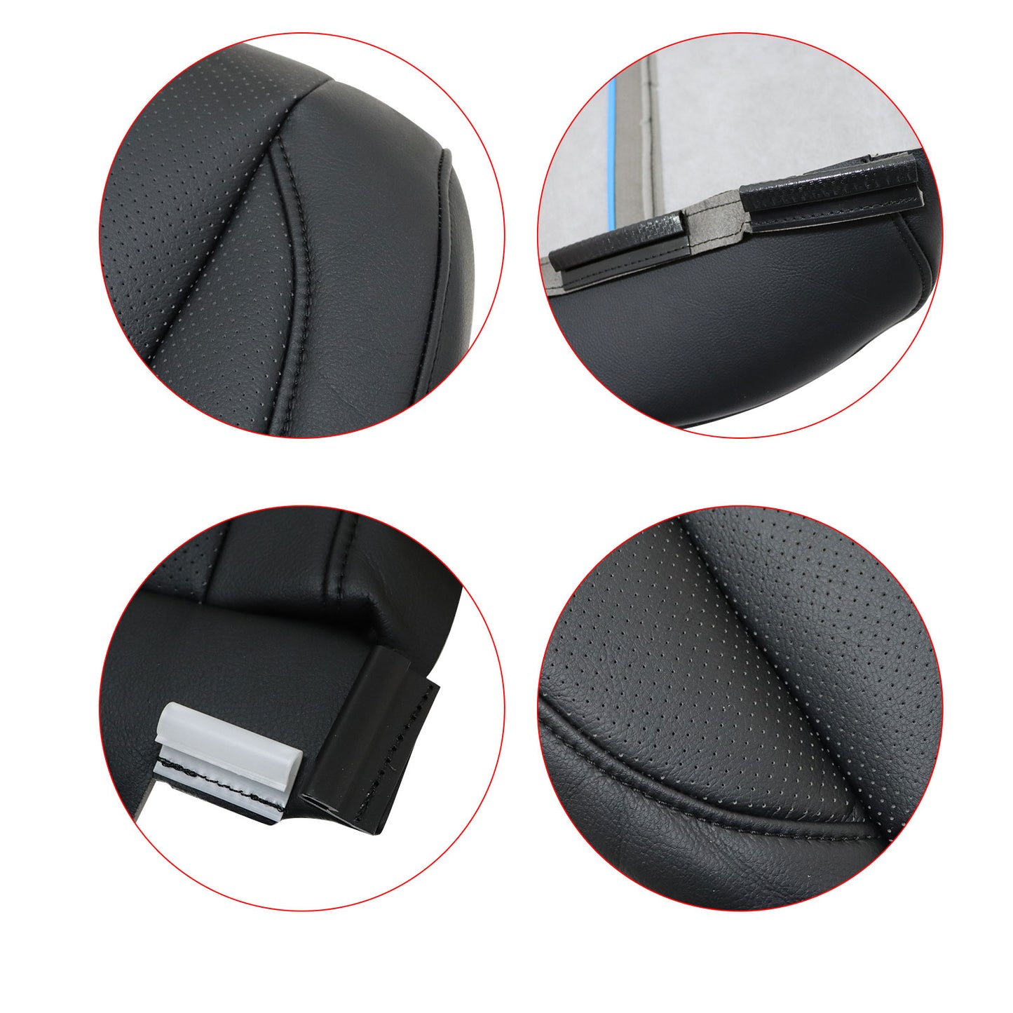 For 2006-2010 VW Jetta Passenger Side Bottom Perforated Leather Seat Cover Black
