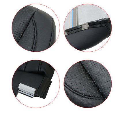 For 2006-2010 VW Jetta Passenger Side Bottom Perforated Leather Seat Cover Black