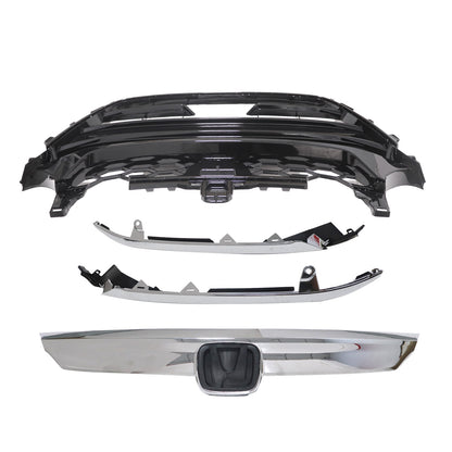 Fit For 2018-2020 Honda Accord Bumper Grill Grille Chrome With Molding 3Pcs