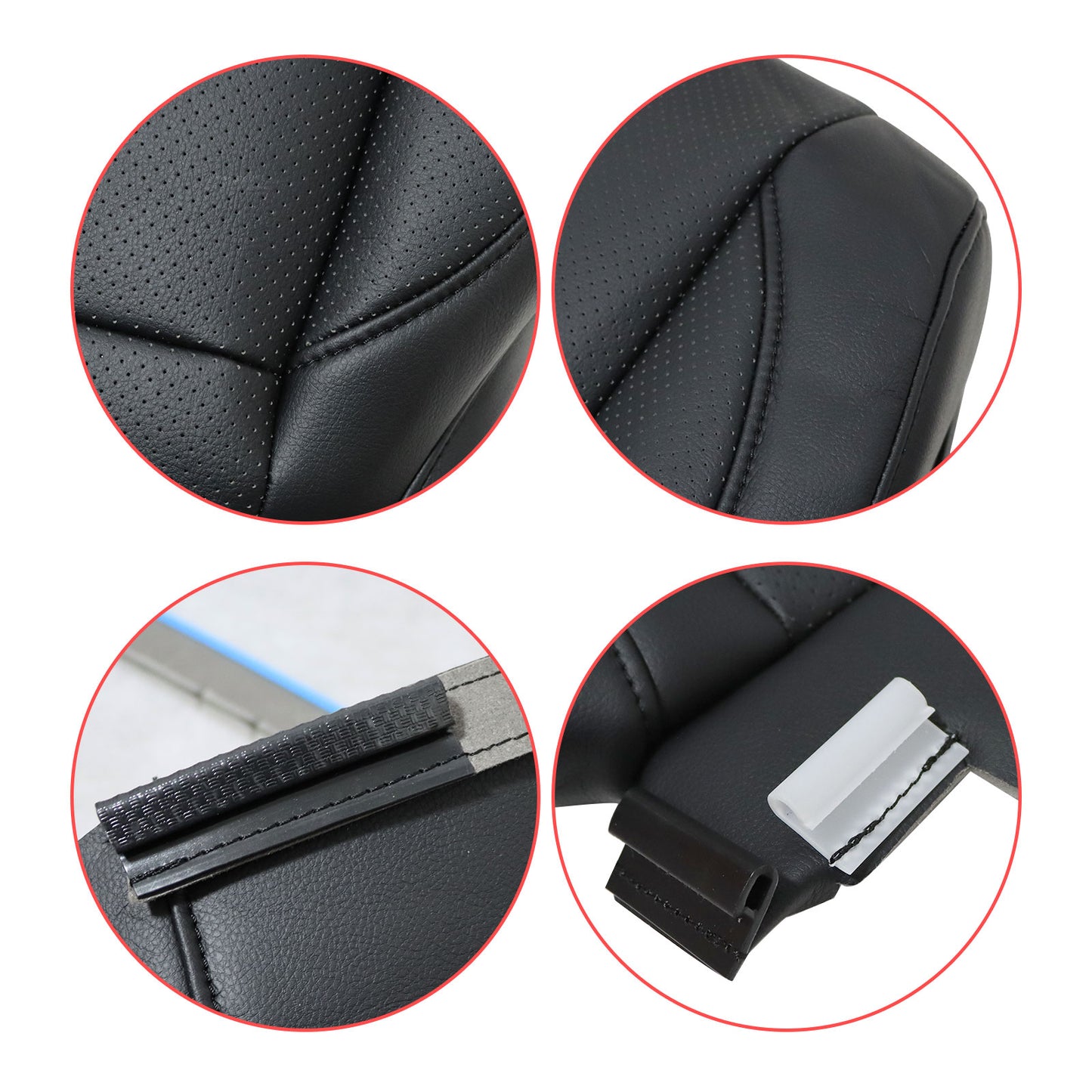 For 2006-2010 VW Jetta Sedan Driver Bottom Replacement Leather Seat Cover Black