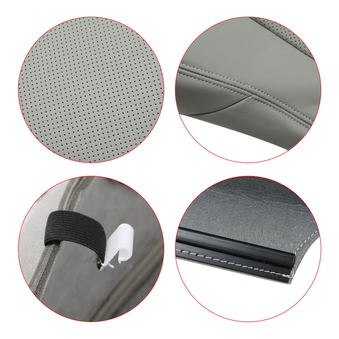 Driver Bottom Replacement PERF Leather Seat Cover Gray For 04-09 Cadillac SRX