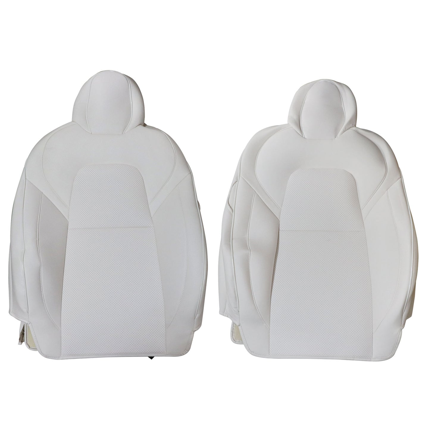 For 2017 to 2023 Tesla Model 3 Front & Rear Full Set Leather 5 Seat Cover White