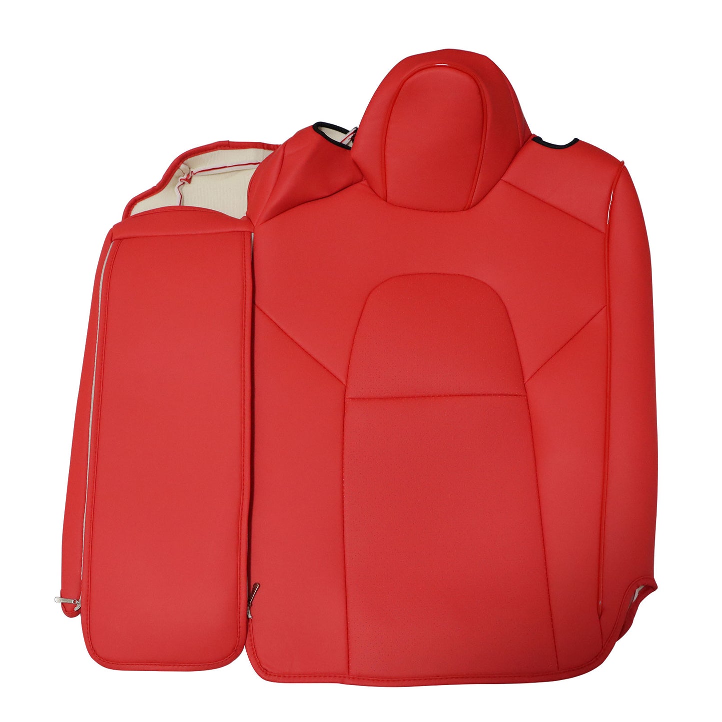 For 2017-2023 Tesla Model 3 Leather Full Set Seat Cover Front & Rear Cushion Red