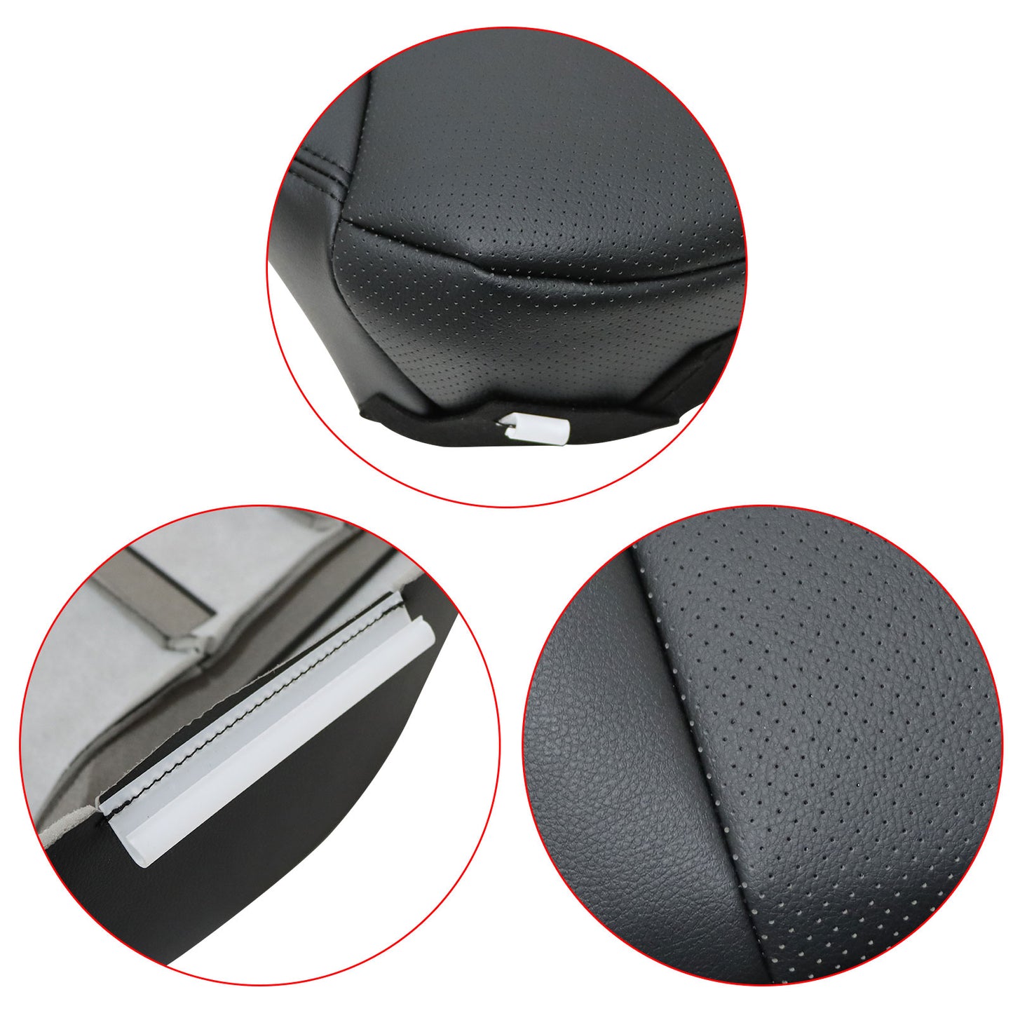 Fits 2005-2007 Honda CRV Driver Bottom Replacement Perf Leather Seat Cover Black